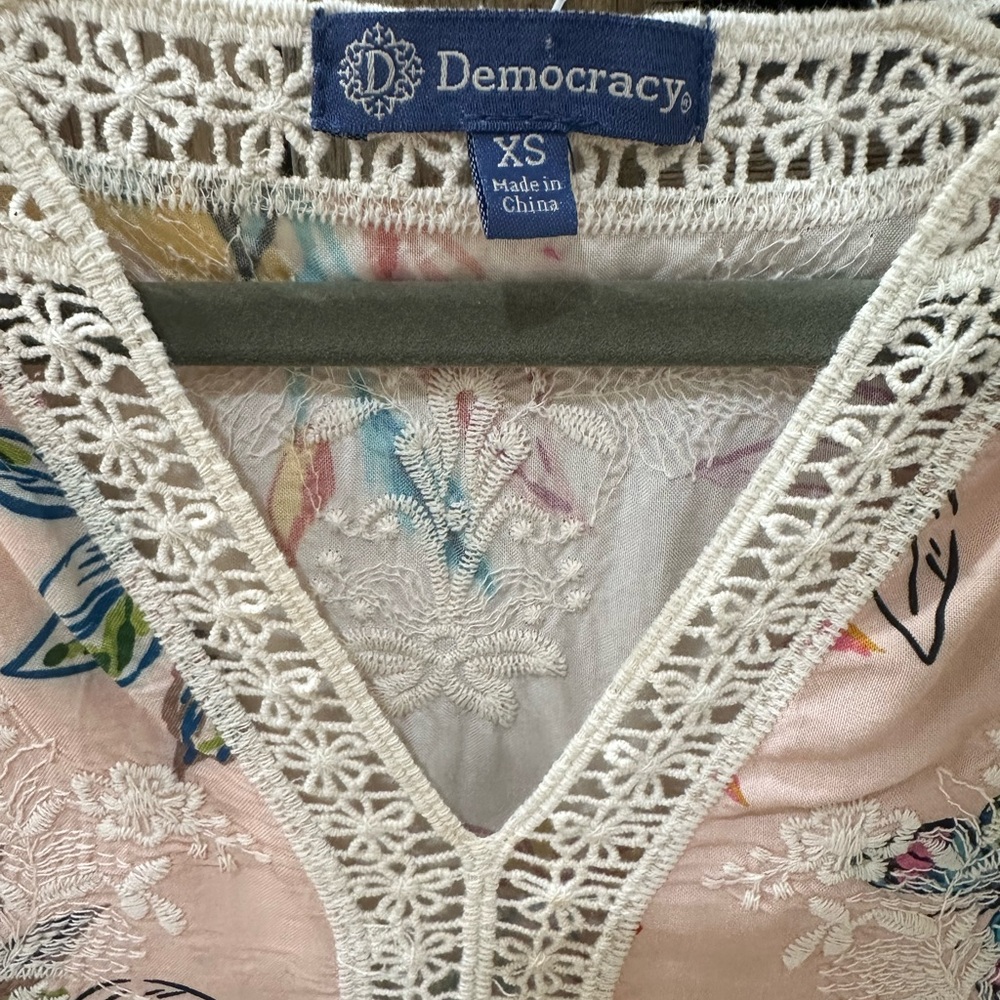 Democracy Crochet Peplum Top size xs - Picture 3 of 7